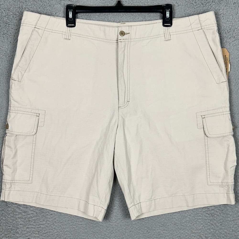 NEW Woolrich Shorts Men 42 Cargo Beige Ripstop Hiking Utility Outdoor Flat Front